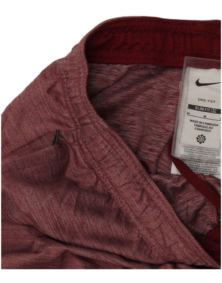 NIKE Mens Dri Fit Slim Fit Sport Shorts Medium  Burgundy Colourblock