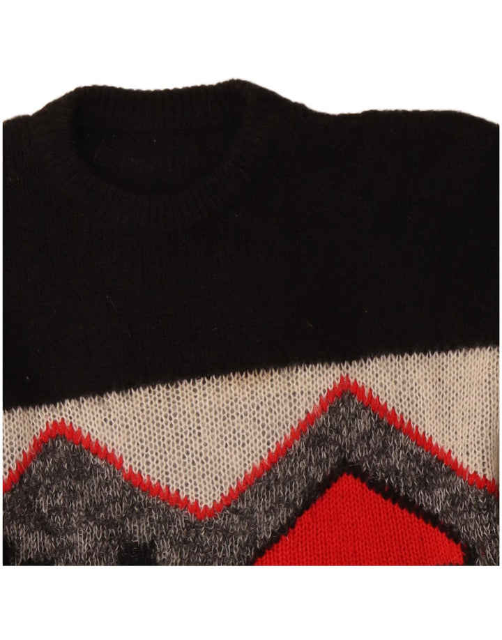 VINTAGE Womens Longline Crew Neck Jumper Sweater UK 18 XL Black