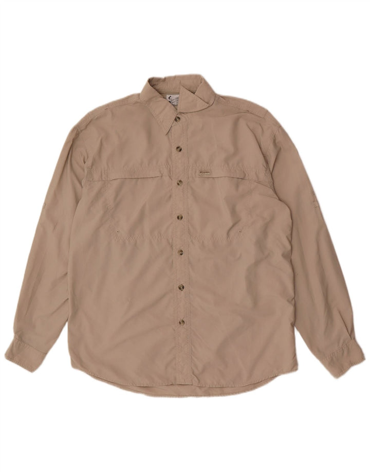 Columbia Mens Shirt Small Beige Nylon