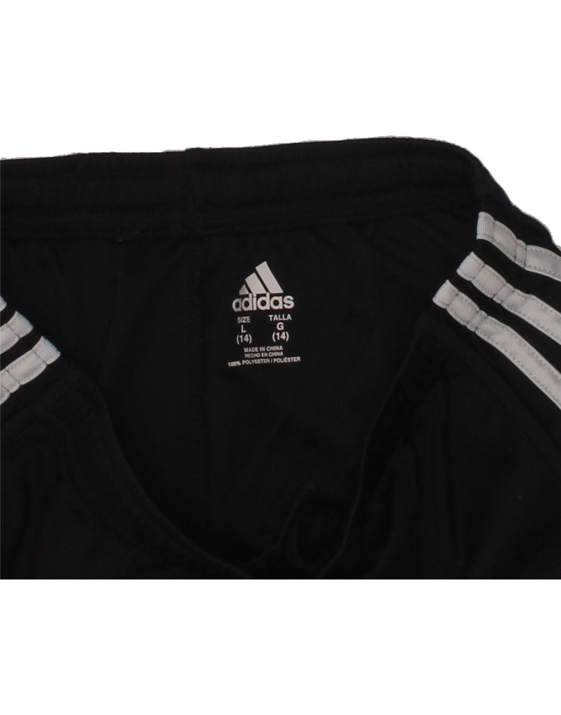 ADIDAS Boys Sport Shorts 13-14 Years Large Black Polyester | Vintage Adidas | Thrift | Second-Hand Adidas | Used Clothing | Messina Hembry 