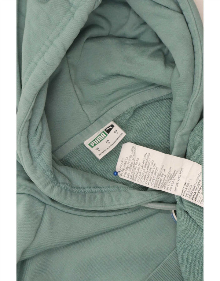 Puma Womens Oversized Hoodie Jumper UK 10 Small Blue Cotton