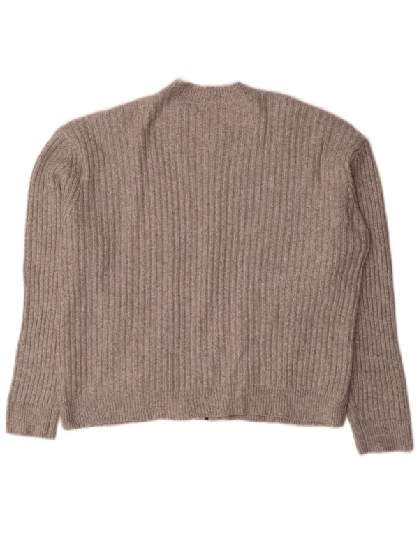 Marks & Spencer Womens Oversized Crop Cardigan Sweater UK 16 Large Grey