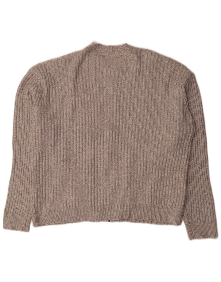 Marks & Spencer Womens Oversized Crop Cardigan Sweater UK 16 Large Grey