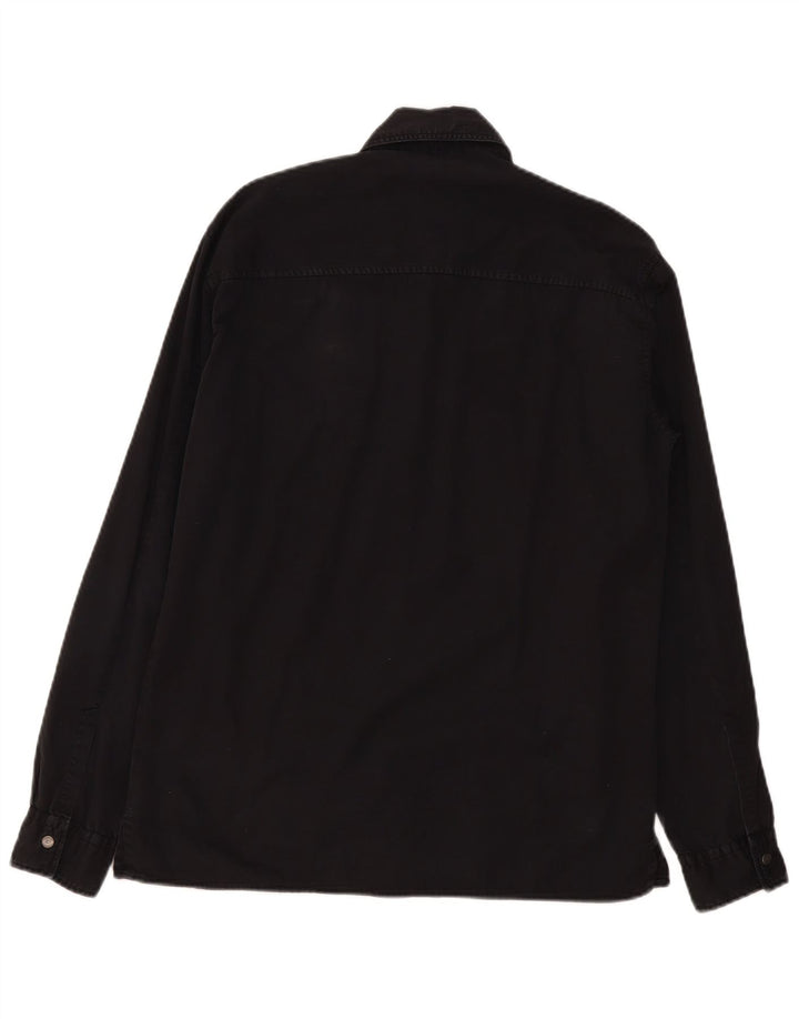 Trussardi Mens Denim Shirt Medium Black Cotton
