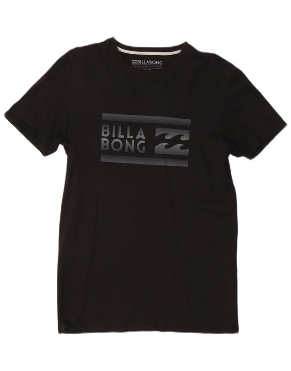 BILLABONG Mens Slim Fit Graphic T-Shirt Top Medium Black Cotton