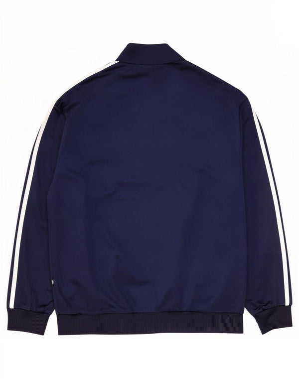 Adidas Mens Tracksuit Top Jacket UK 38/40 Medium Navy Blue Polyester
