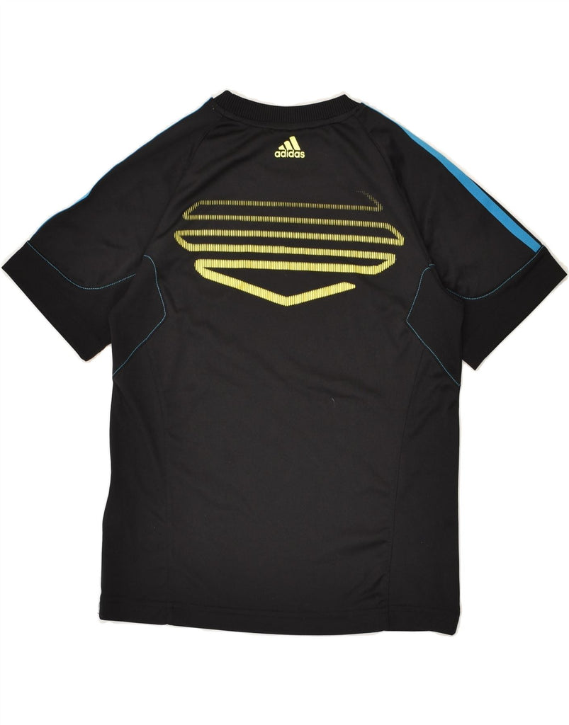 ADIDAS Boys Graphic T-Shirt Top 9-10 Years Black Polyester | Vintage Adidas | Thrift | Second-Hand Adidas | Used Clothing | Messina Hembry 