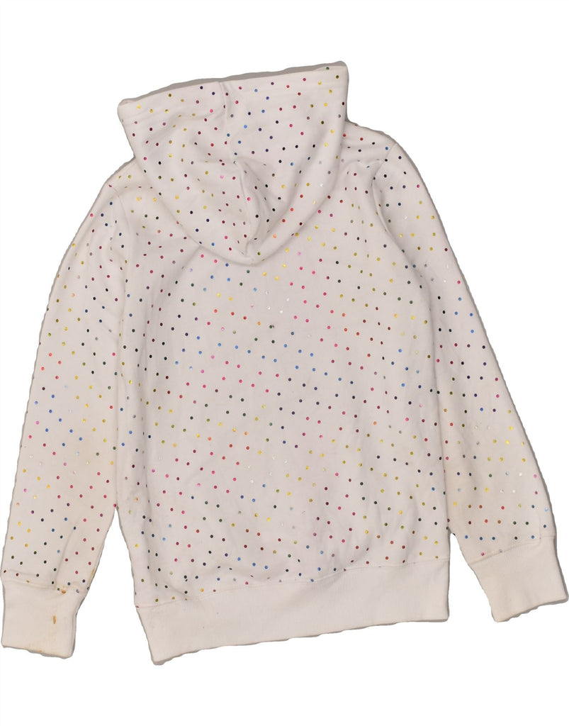 CHAMPION Girls Graphic Hoodie Jumper 10-11 Years White Polka Dot Cotton | Vintage Champion | Thrift | Second-Hand Champion | Used Clothing | Messina Hembry 