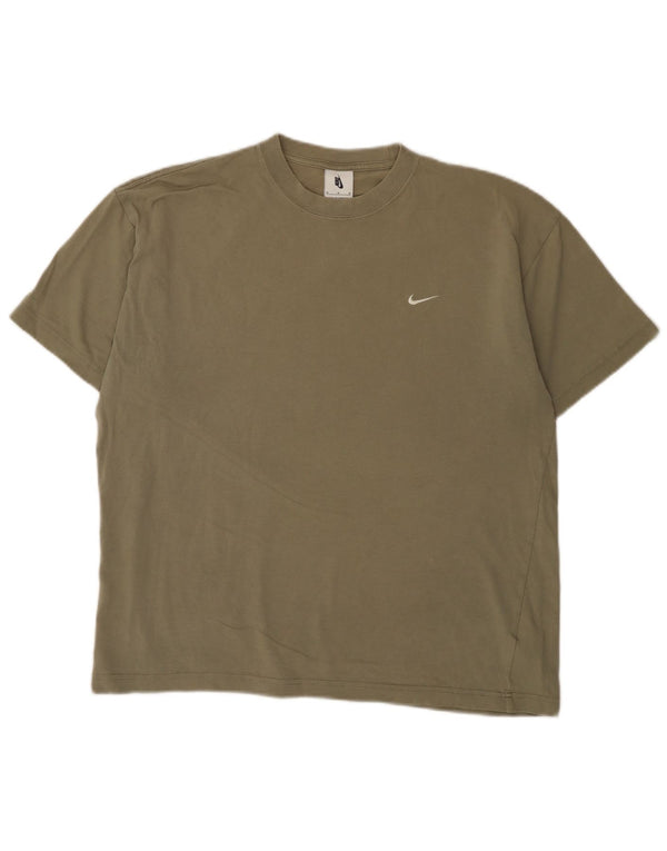 Nike Mens T-Shirt Top Medium Khaki Cotton