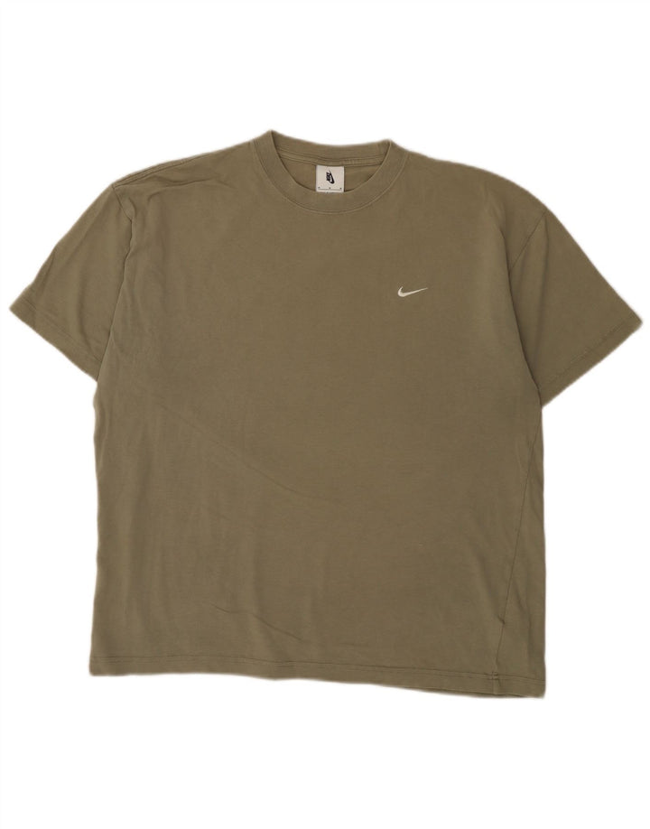 Nike Mens T-Shirt Top Medium Khaki Cotton