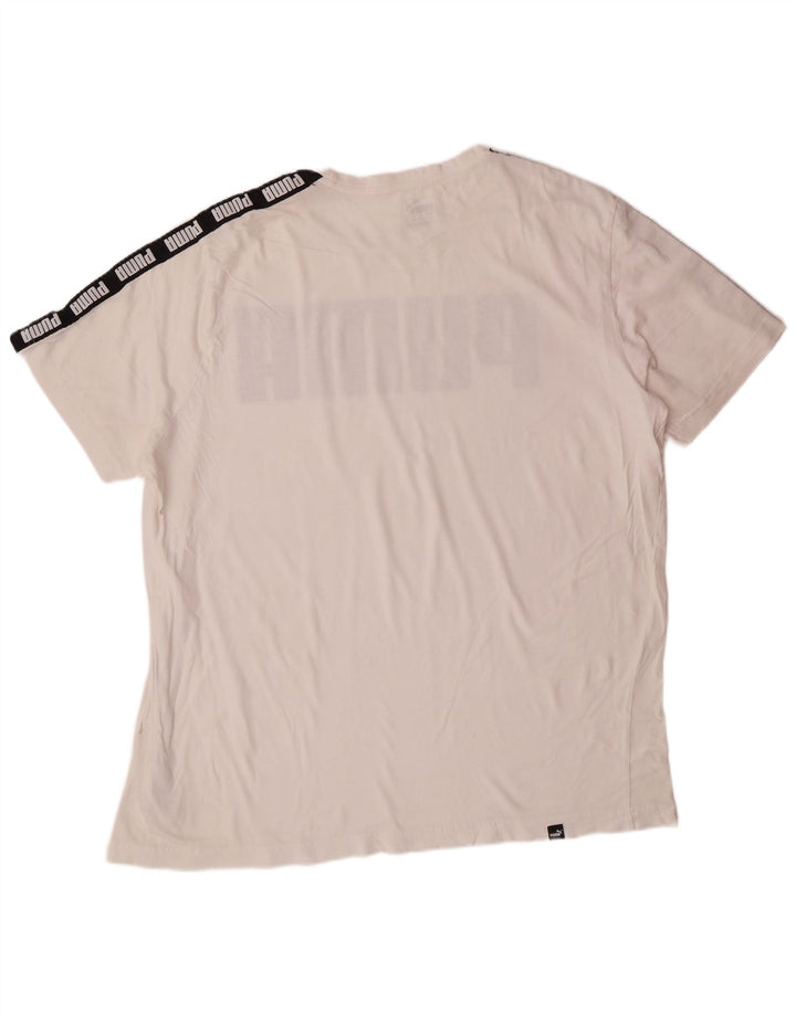 PUMA Mens Graphic T-Shirt Top 2XL White Cotton