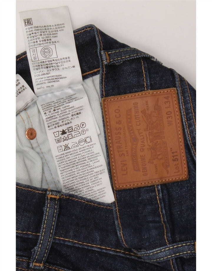 LEVI'S Mens Slim Jeans W30 L34 Blue Cotton