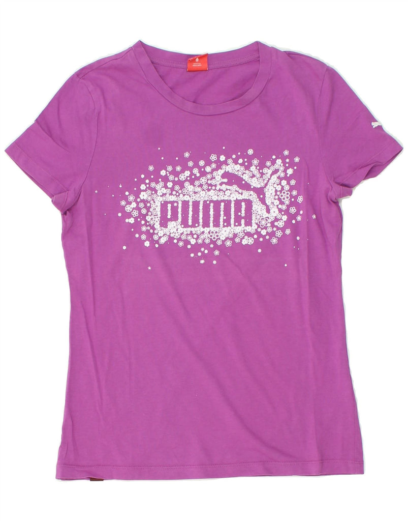 PUMA Womens Graphic T-Shirt Top UK 12 Medium  Pink Cotton | Vintage Puma | Thrift | Second-Hand Puma | Used Clothing | Messina Hembry 