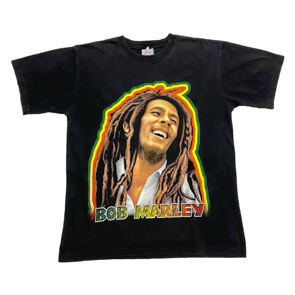 Bob Marley Tshirt | Vintage 90s Reggae Music Legend Jamaican Icon Black VTG | Vintage Messina Hembry | Thrift | Second-Hand Messina Hembry | Used Clothing | Messina Hembry 