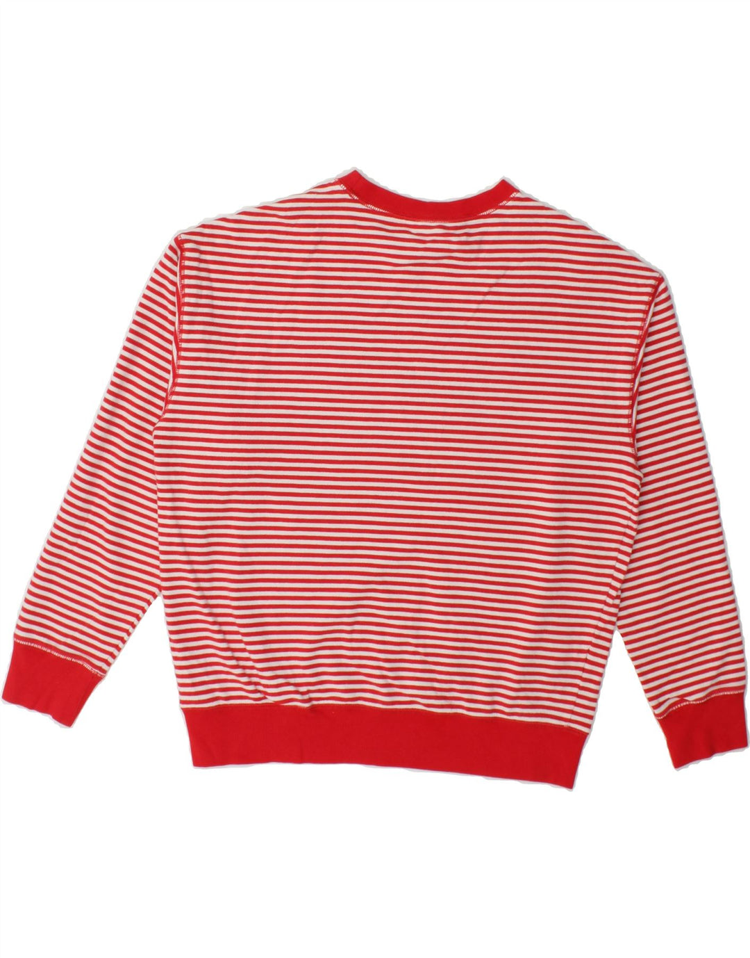 EDDIE BAUER Womens Oversized Sweatshirt Jumper UK 10 Small Red Striped Vintage Eddie Bauer and Second-Hand Eddie Bauer from Messina Hembry 