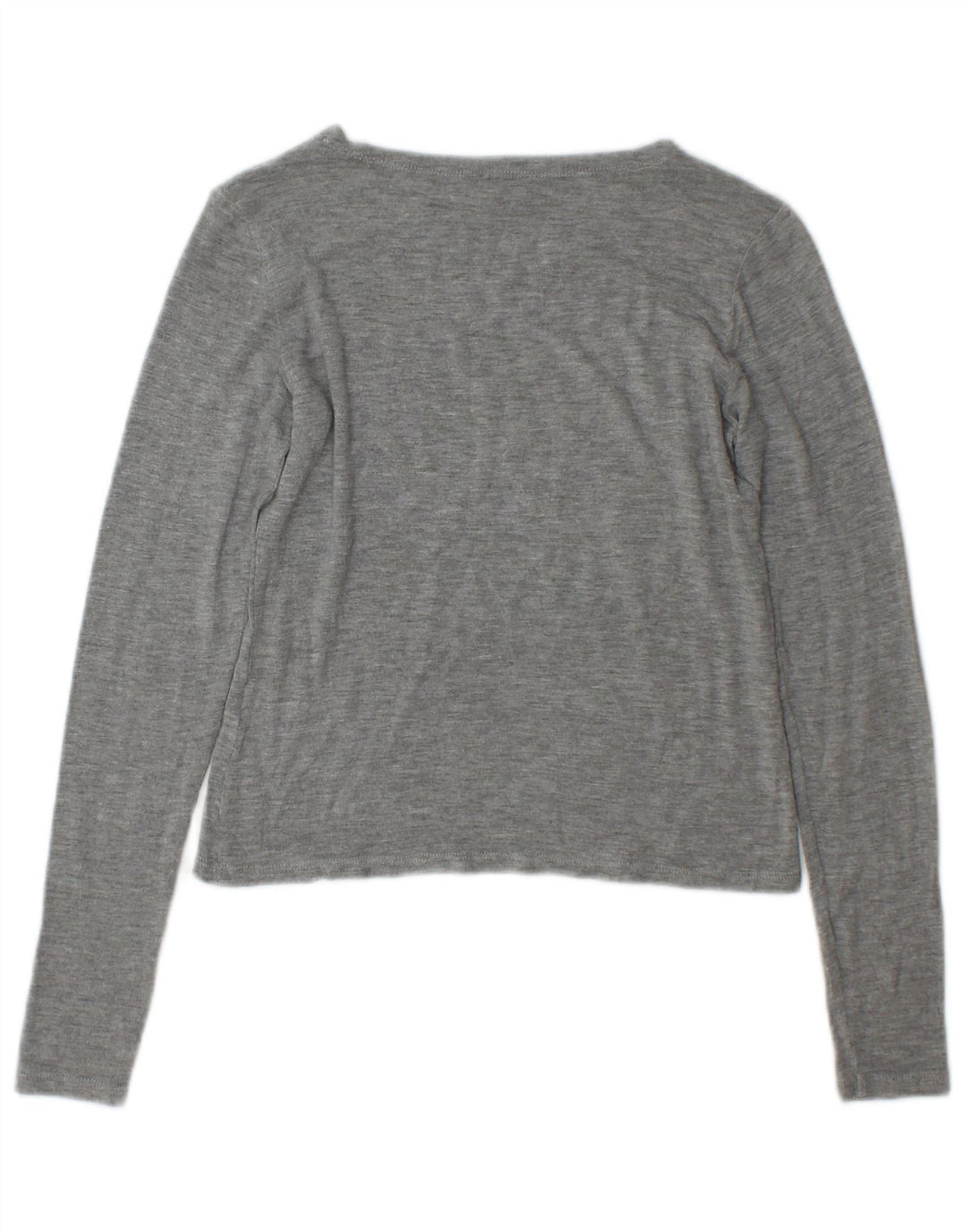 Zara Womens Crop Top Long Sleeve UK 10 Small Grey Flecked