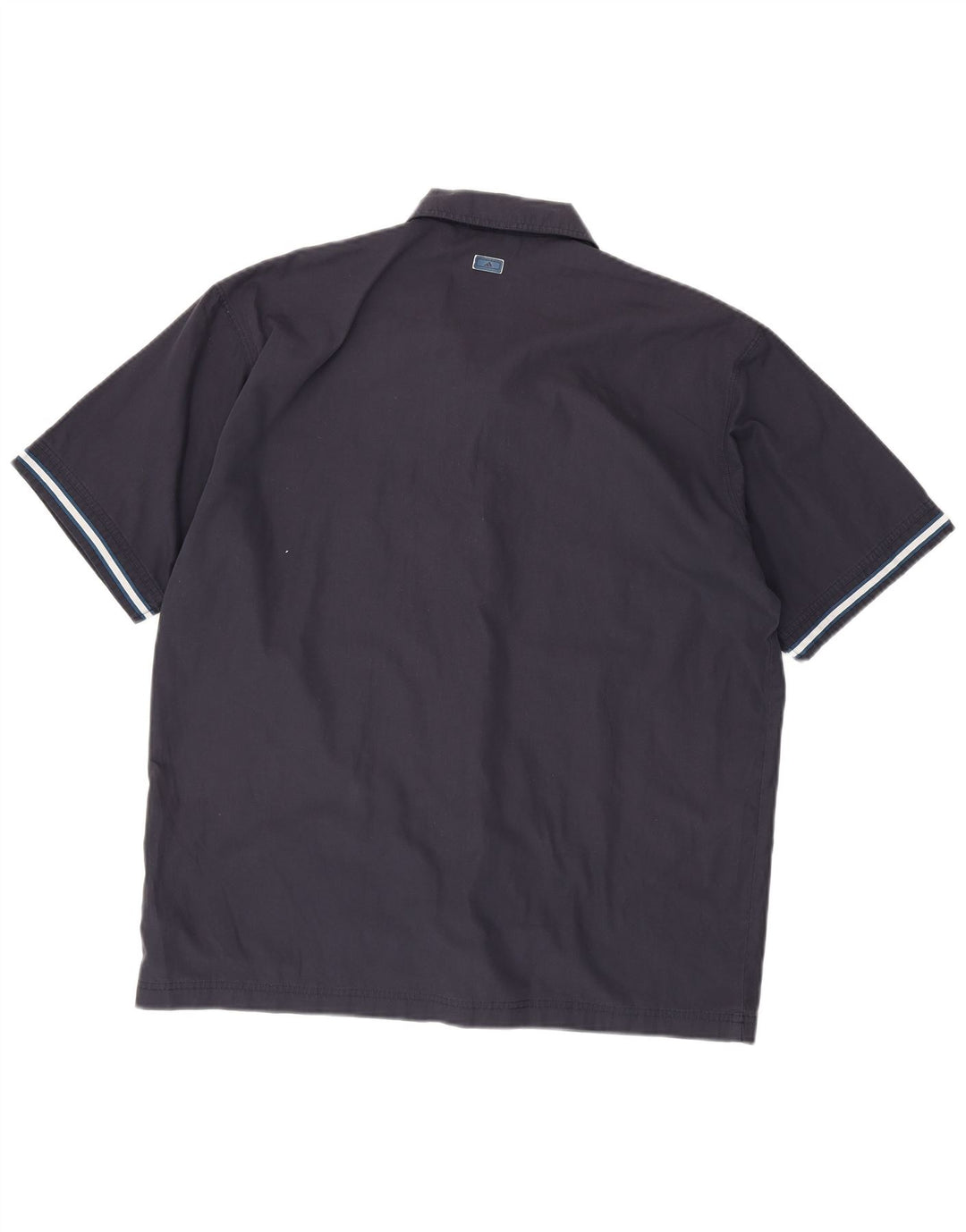 ADIDAS Mens Short Sleeve Shirt UK 44/46 Large Navy Blue Polyester