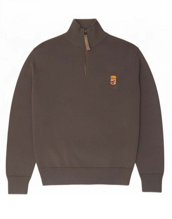 Marina Militare Mens Zip Neck Jumper Sweater XL Grey Cotton