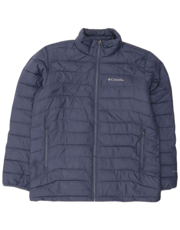 Columbia Mens Omni-Heat Liner Padded Jacket UK 40 Large Navy Blue Polyester