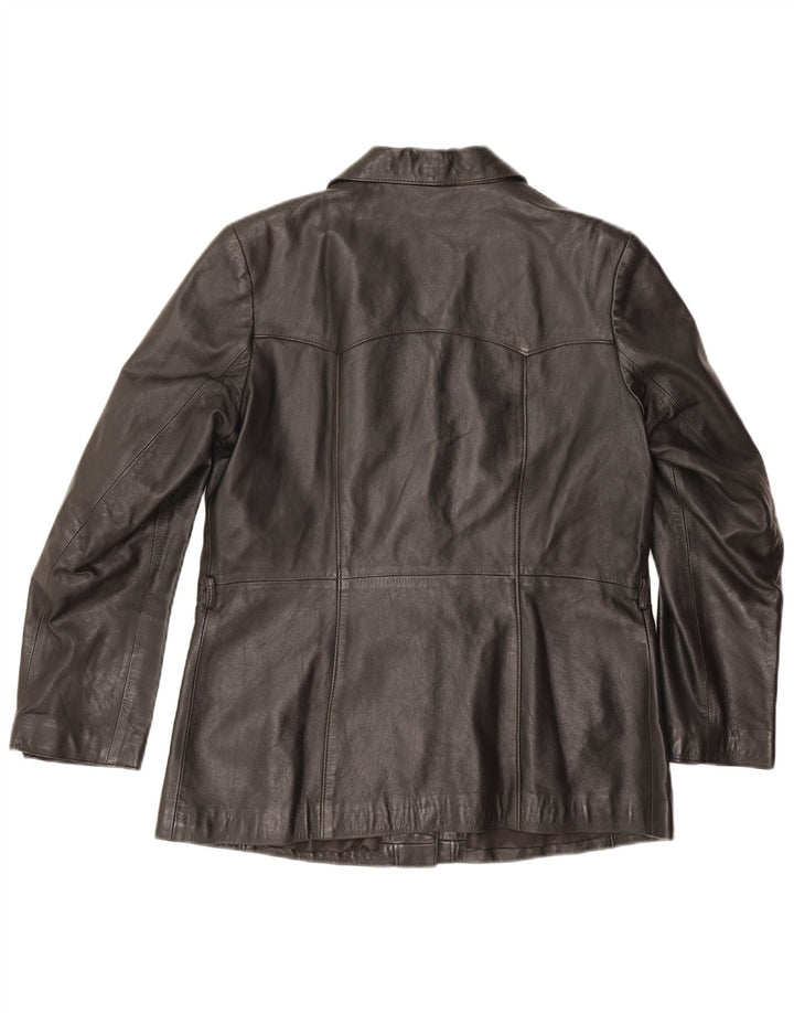 Vintage Womens Leather Jacket EU 42 Large Black Leather