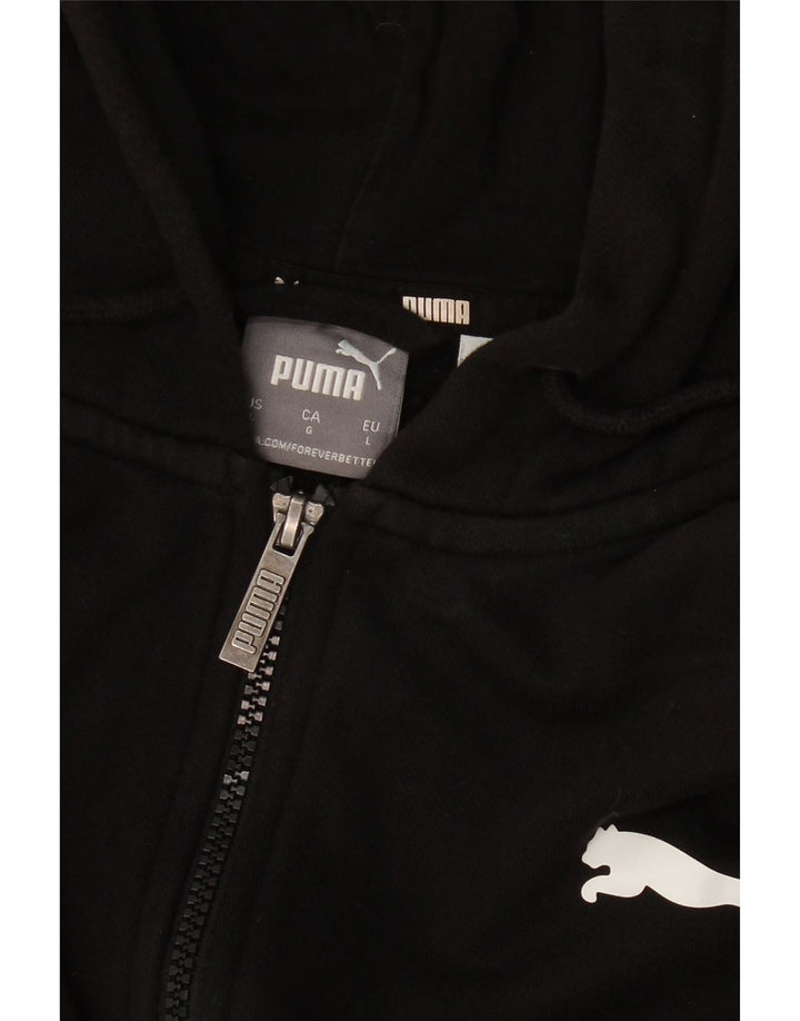 PUMA Mens Zip Hoodie Sweater Large Black Cotton Vintage Puma and Second-Hand Puma from Messina Hembry 