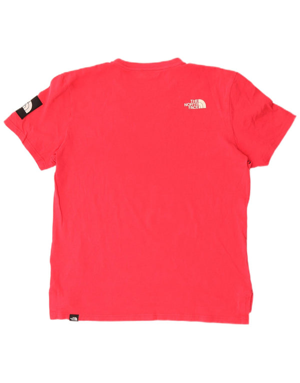The North Face Mens T-Shirt Top Medium Pink Cotton