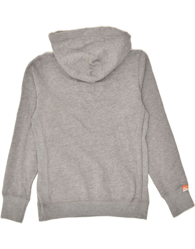 SUPERDRY Womens Graphic Hoodie Jumper UK 12 Medium Grey Cotton | Vintage Superdry | Thrift | Second-Hand Superdry | Used Clothing | Messina Hembry 