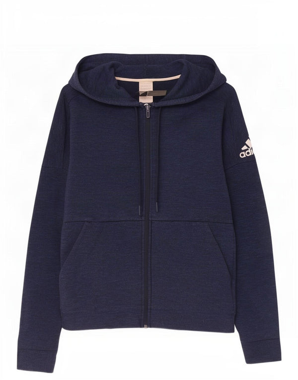 Adidas Mens Zip Hoodie Sweater Medium Navy Blue Cotton