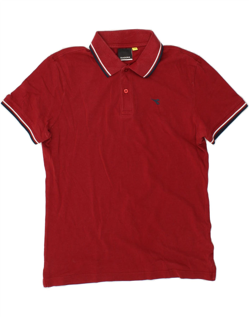 DIADORA Mens Polo Shirt Medium Maroon Cotton Vintage Diadora and Second-Hand Diadora from Messina Hembry 