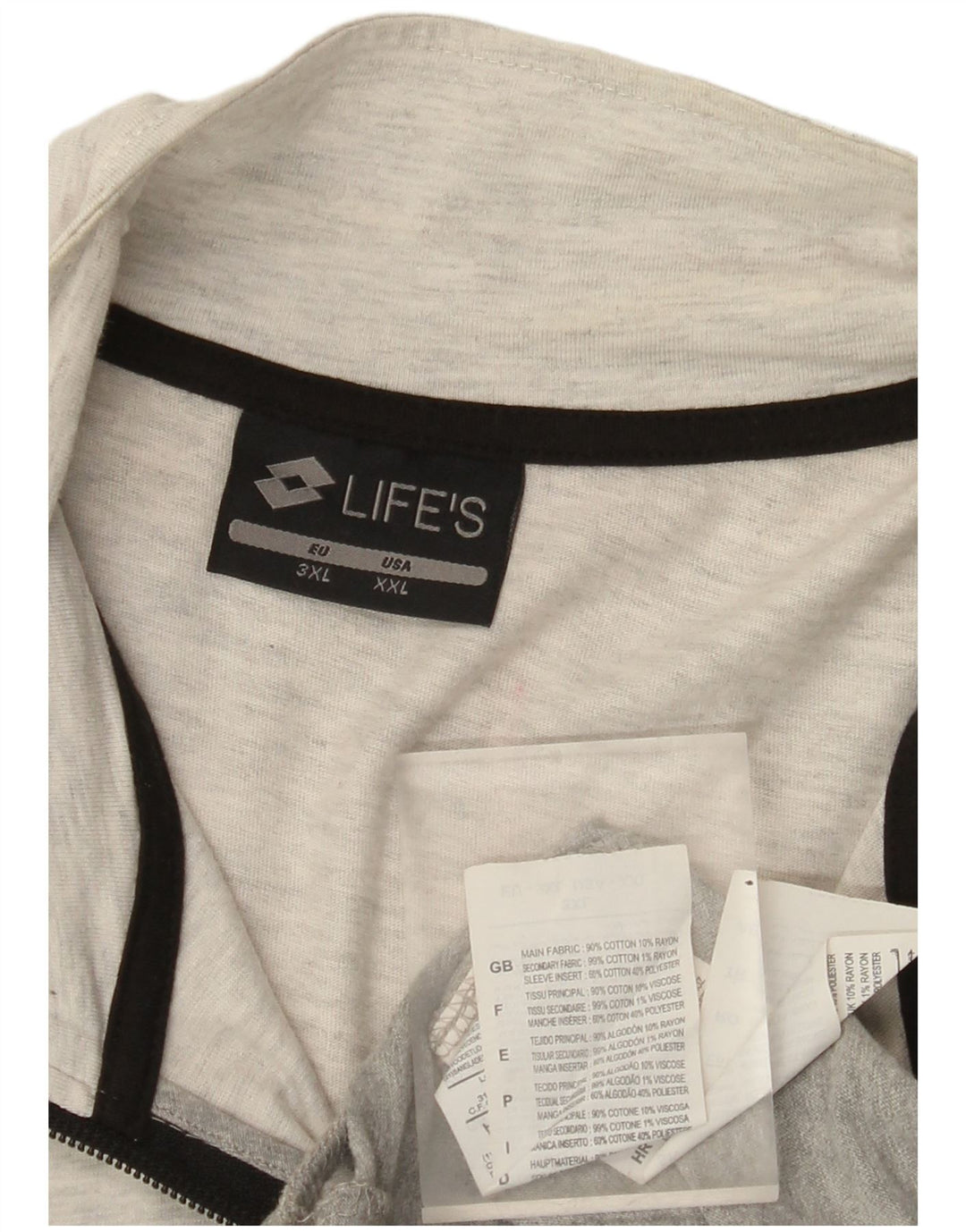 Lotto Mens Tracksuit Top Jacket 2XL Grey Colourblock Cotton