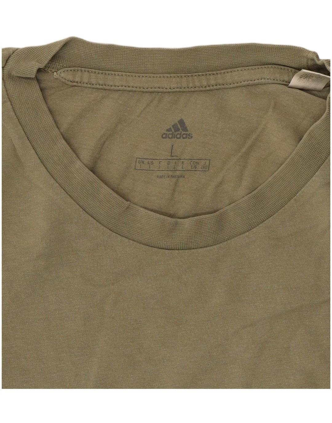 ADIDAS Mens Graphic T-Shirt Top Large Khaki Cotton