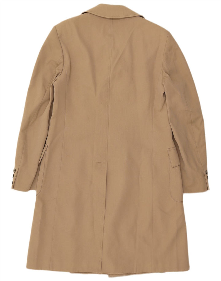 Vintage Mens Double Breasted Coat UK 36 Small Beige