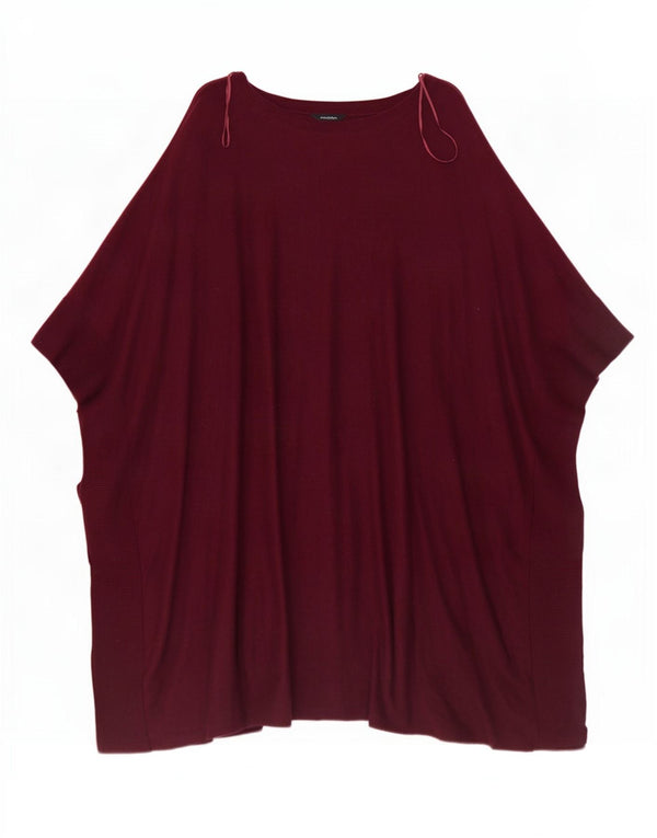Marks & Spencer Womens Autograph Poncho Jumper UK 20/22 2XL Burgundy