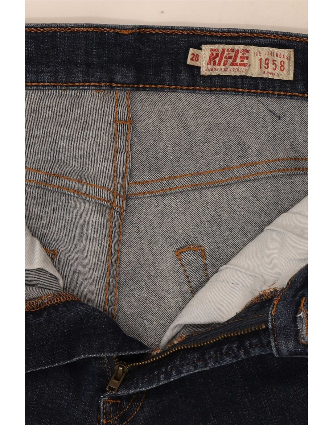 Rifle Womens Slim Jeans W28 L32 Navy Blue Cotton