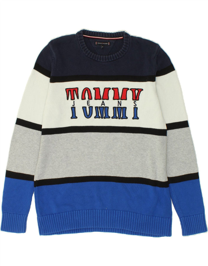 TOMMY HILFIGER Boys Crew Neck Jumper Sweater 13-14 Years Multicoloured Vintage Tommy Hilfiger and Second-Hand Tommy Hilfiger from Messina Hembry 