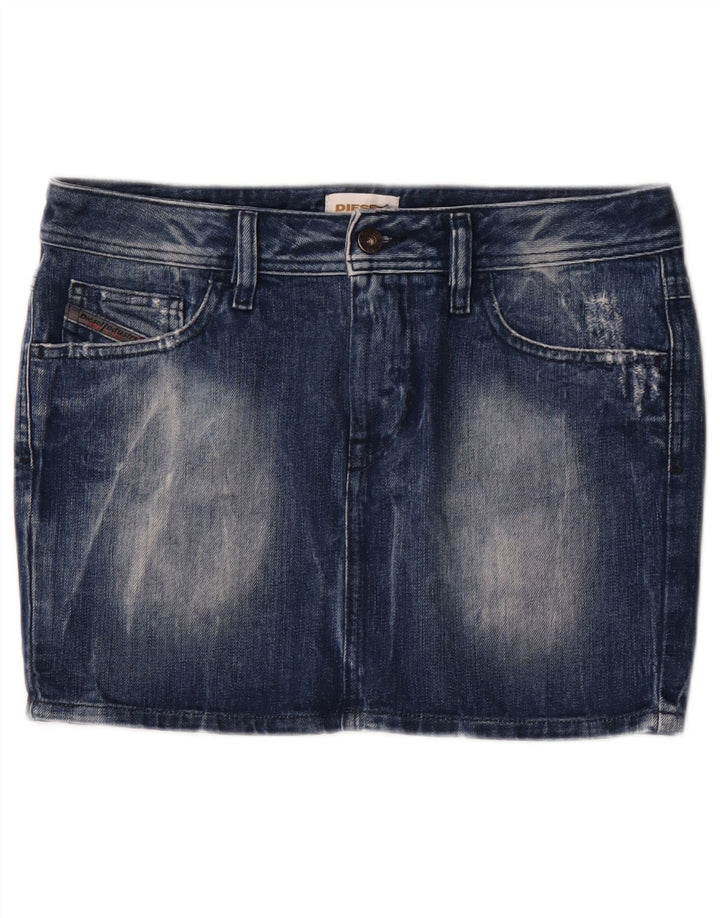 Diesel Womens Mini Denim Skirt W28 Medium Blue Cotton