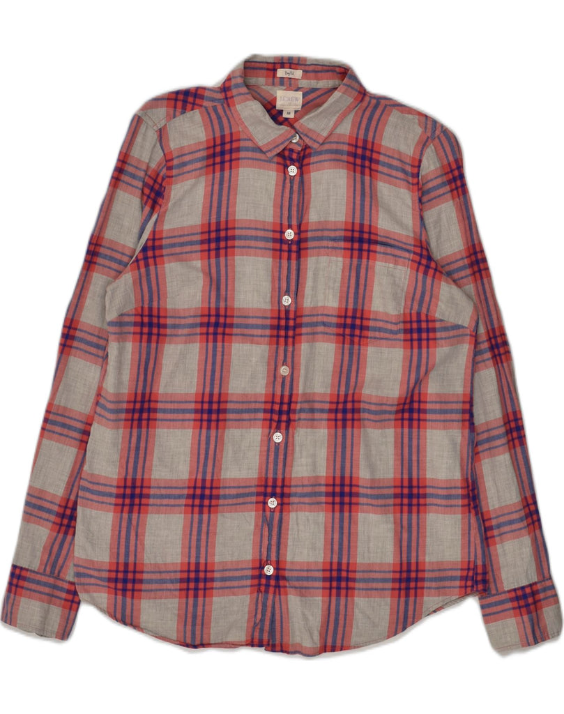 J. CREW Womens Boy Fit Shirt UK 14 Medium Red Check Cotton | Vintage J. Crew | Thrift | Second-Hand J. Crew | Used Clothing | Messina Hembry 