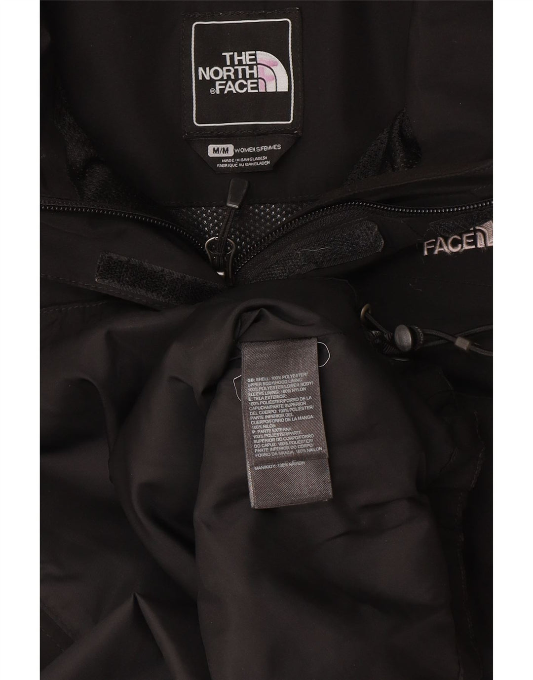 The North Face Womens Hooded Rain Jacket UK 14 Medium Black Polyester