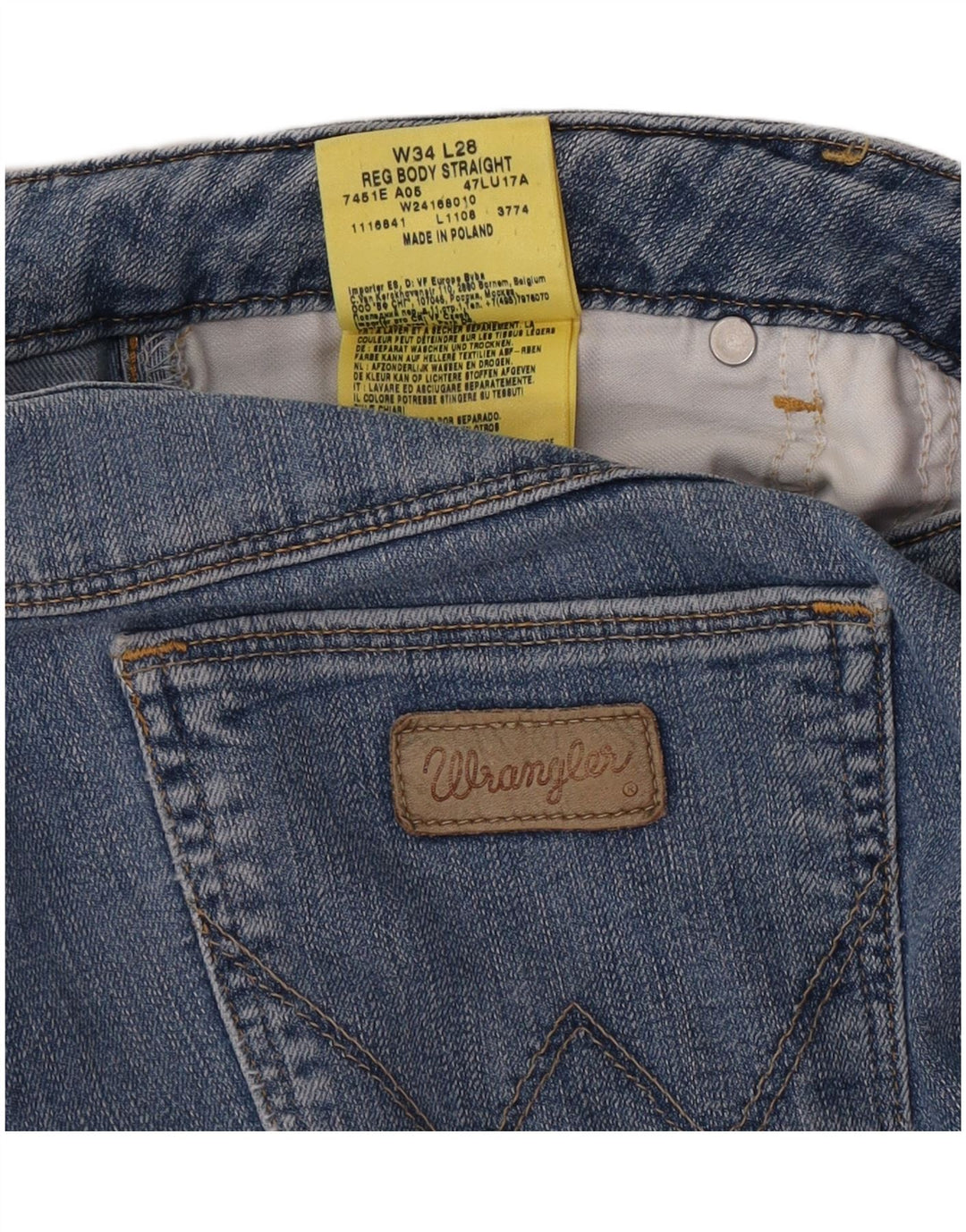 Wrangler Womens Straight Jeans W34 L28 Blue Cotton
