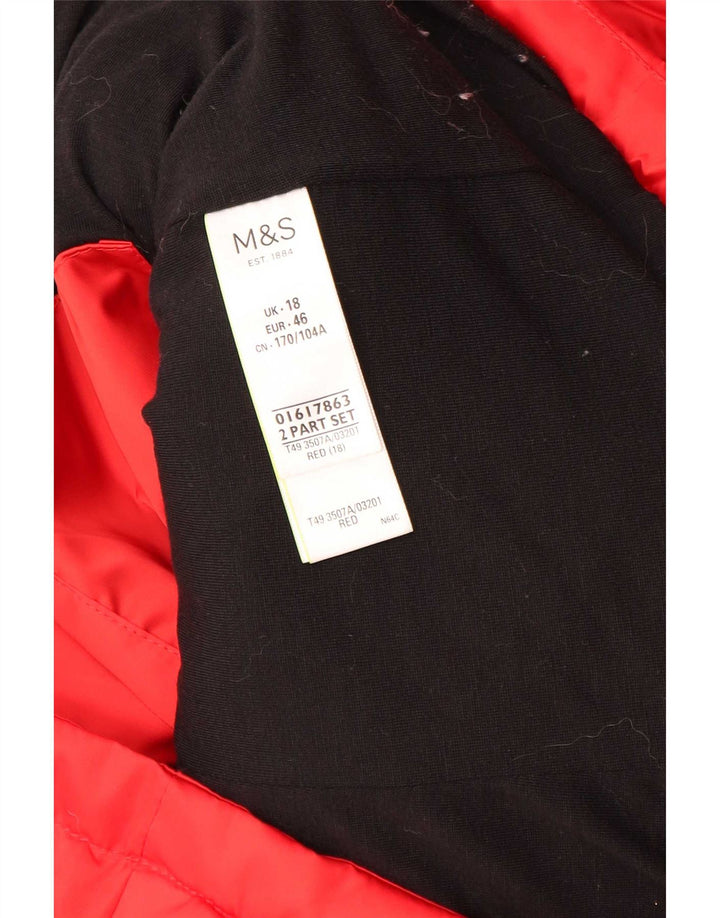 Marks & Spencer Womens Hooded Padded Gilet UK 18 XL Red Polyester