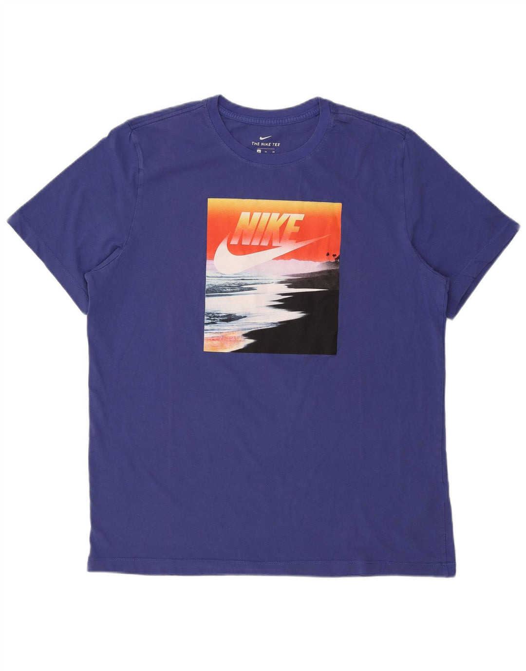 Nike Mens Graphic T-Shirt Top XL Blue Cotton