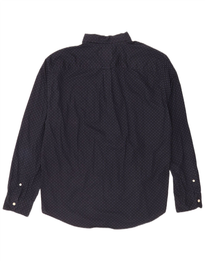 American Eagle Mens Shirt XL Navy Blue Spotted Cotton