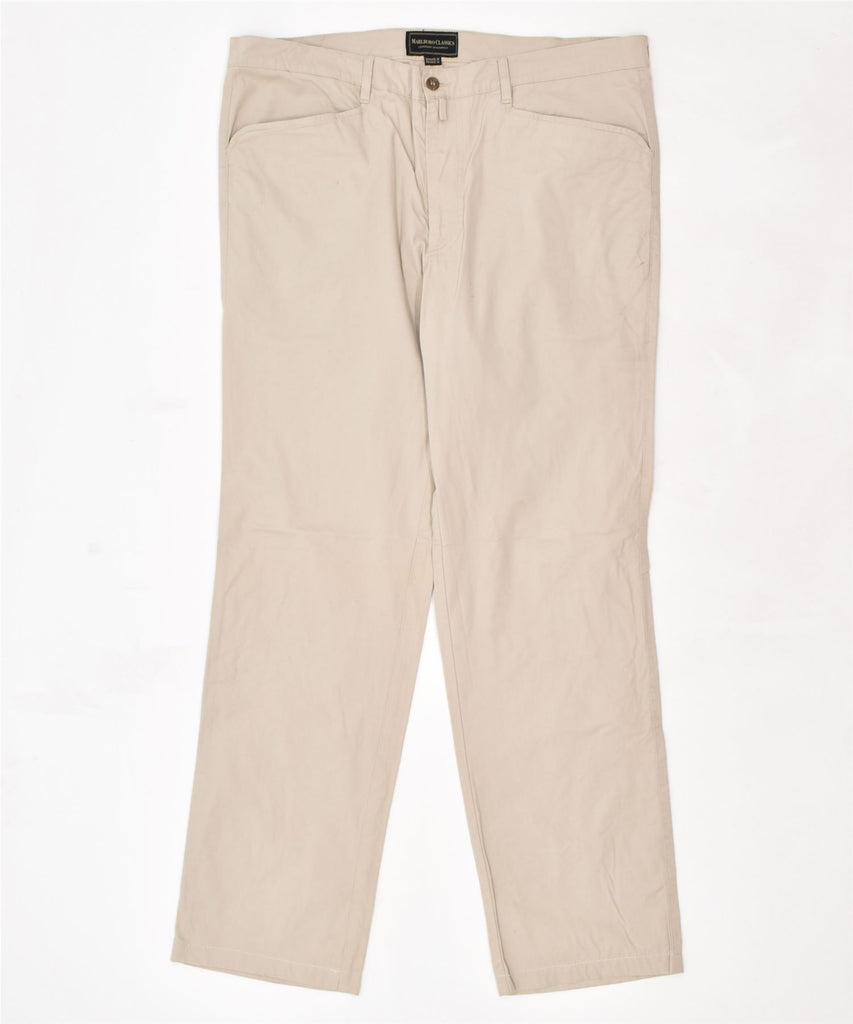 MARLBORO CLASSICS Mens Straight Casual Trousers W38 L31 Beige Cotton | Vintage | Thrift | Second-Hand | Used Clothing | Messina Hembry 