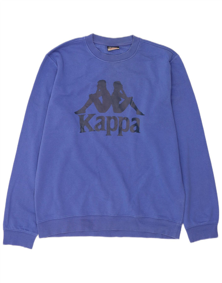 Kappa Mens Graphic Sweatshirt Jumper 2XL Blue Cotton