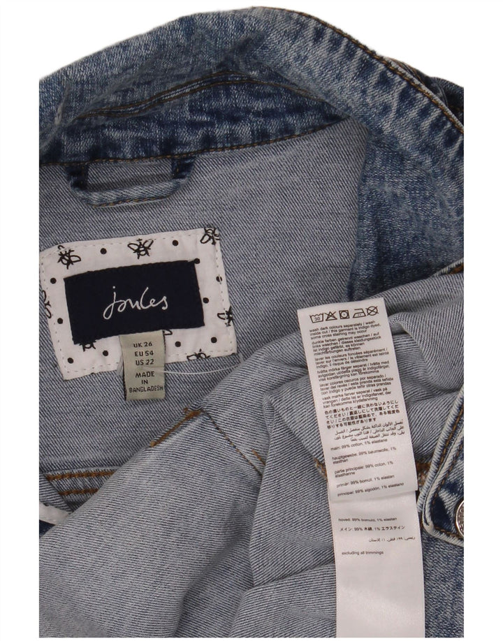 JOULES Womens Denim Jacket UK 26 5XL  Blue Cotton