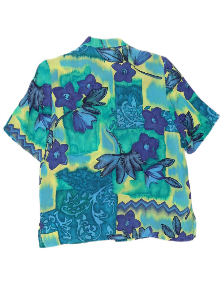 VINTAGE Womens Short Sleeve Shirt Blouse EU 38 Medium Multicoloured Floral