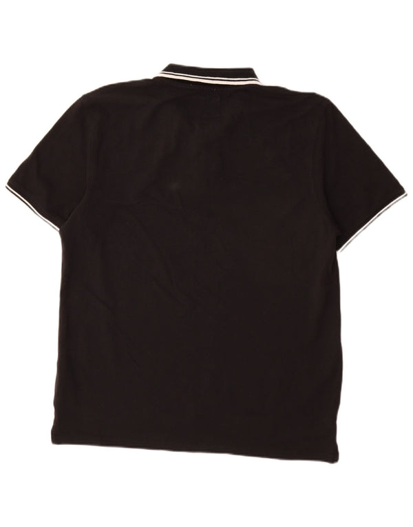Jack Wills Mens Classic Fit Polo Shirt Large Black Cotton