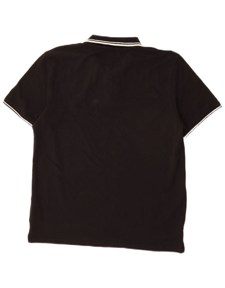 Jack Wills Mens Classic Fit Polo Shirt Large Black Cotton