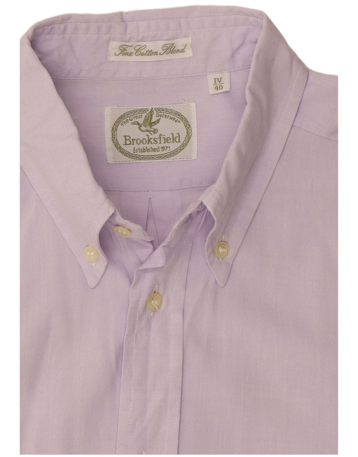 Brooksfield Mens Shirt Size 40 Medium Purple Cotton