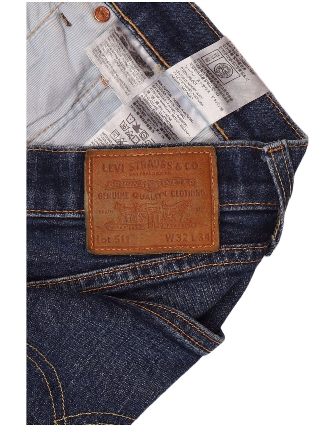 Levi's Mens 511 Slim Fit Denim Shorts W32 Medium Blue Cotton